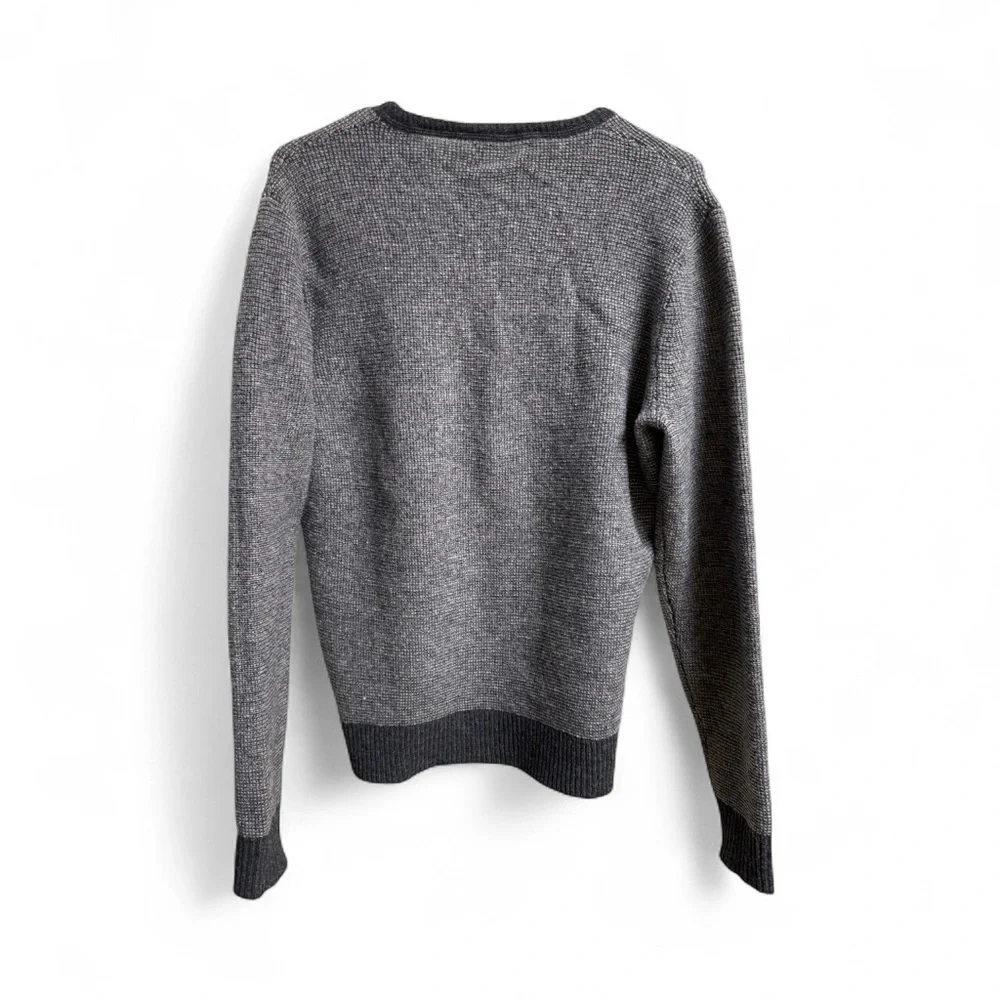 J.Crew 100% Wool Sweater Mens Medium Gray Crewneck Knit Pullover